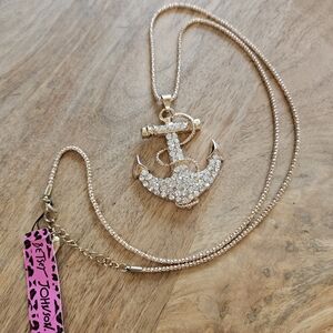 Betsey Johnson Gold Anchor Pendant Necklace